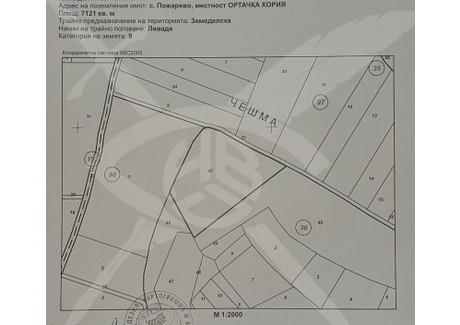 Działka na sprzedaż - с. Пожарево/s. Pojarevo София/sofia, Bułgaria, 7121 m², 227 612 USD (951 417 PLN), NET-86663572