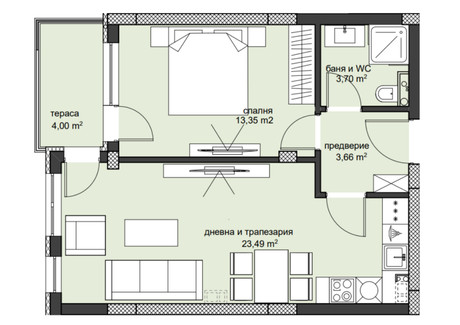 Mieszkanie na sprzedaż - Христо Смирненски/Hristo Smirnenski Пловдив/plovdiv, Bułgaria, 68 m², 77 407 USD (323 562 PLN), NET-88834149