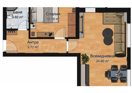 Mieszkanie na sprzedaż - Прослав/Proslav Пловдив/plovdiv, Bułgaria, 70 m², 69 334 USD (273 176 PLN), NET-92695965