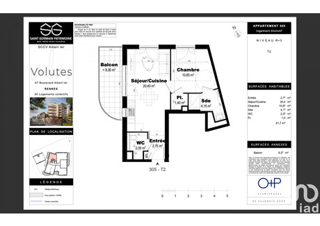 Mieszkanie na sprzedaż - Rennes, Francja, 41 m², 226 857 USD (927 844 PLN), NET-101979551