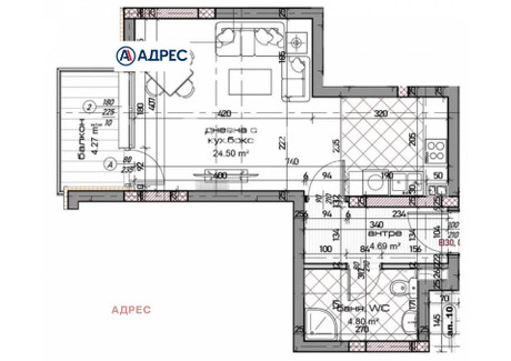 Mieszkanie na sprzedaż - Младост /Mladost Варна/varna, Bułgaria, 54 m², 84 256 USD (349 664 PLN), NET-99127371