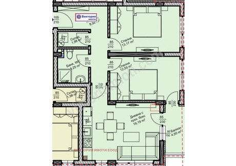 Mieszkanie na sprzedaż - Зона Б/Zona B Велико Търново/veliko-Tarnovo, Bułgaria, 88 m², 129 459 USD (519 129 PLN), NET-101579614