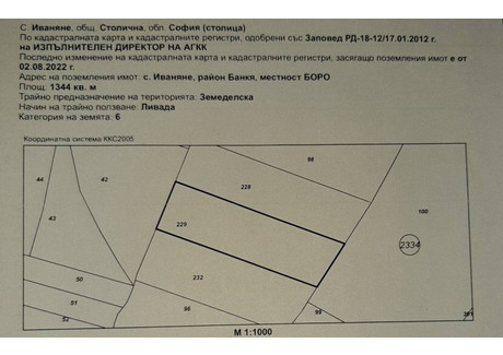 Działka na sprzedaż - с. Иваняне/s. Ivaniane София/sofia, Bułgaria, 1344 m², 34 610 USD (143 632 PLN), NET-92923347