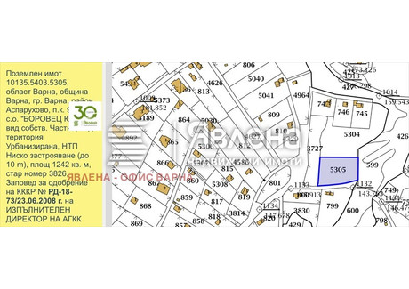 Działka na sprzedaż - м-т Боровец - юг/m-t Borovec - iug Варна/varna, Bułgaria, 1242 m², 78 562 USD (322 103 PLN), NET-102423538