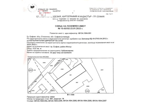 Działka na sprzedaż - Дружба 1, бул. Христофор Колумб/Drujba 1, bul. Hristofor Kolumb София/sofia, Bułgaria, 1137 m², 272 263 USD (1 138 059 PLN), NET-89002407