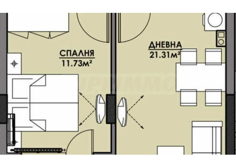 Mieszkanie na sprzedaż - Славейков/Slaveykov Бургас/burgas, Bułgaria, 59 m², 74 575 USD (305 757 PLN), NET-102569021