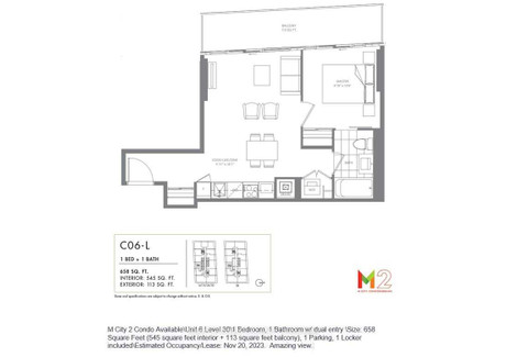 Mieszkanie do wynajęcia - 3006 - 3883 Quartz Rd Mississauga, Kanada, 55,74 m², 1778 USD (7236 PLN), NET-102109048